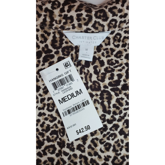 Charter Club Intimates Leopard Print Button Down Robe M - Picture 6 of 12